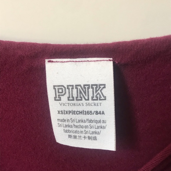 Victoria’s Secret PINK Burgundy Wide Neck T-Shirt - Picture 6 of 6